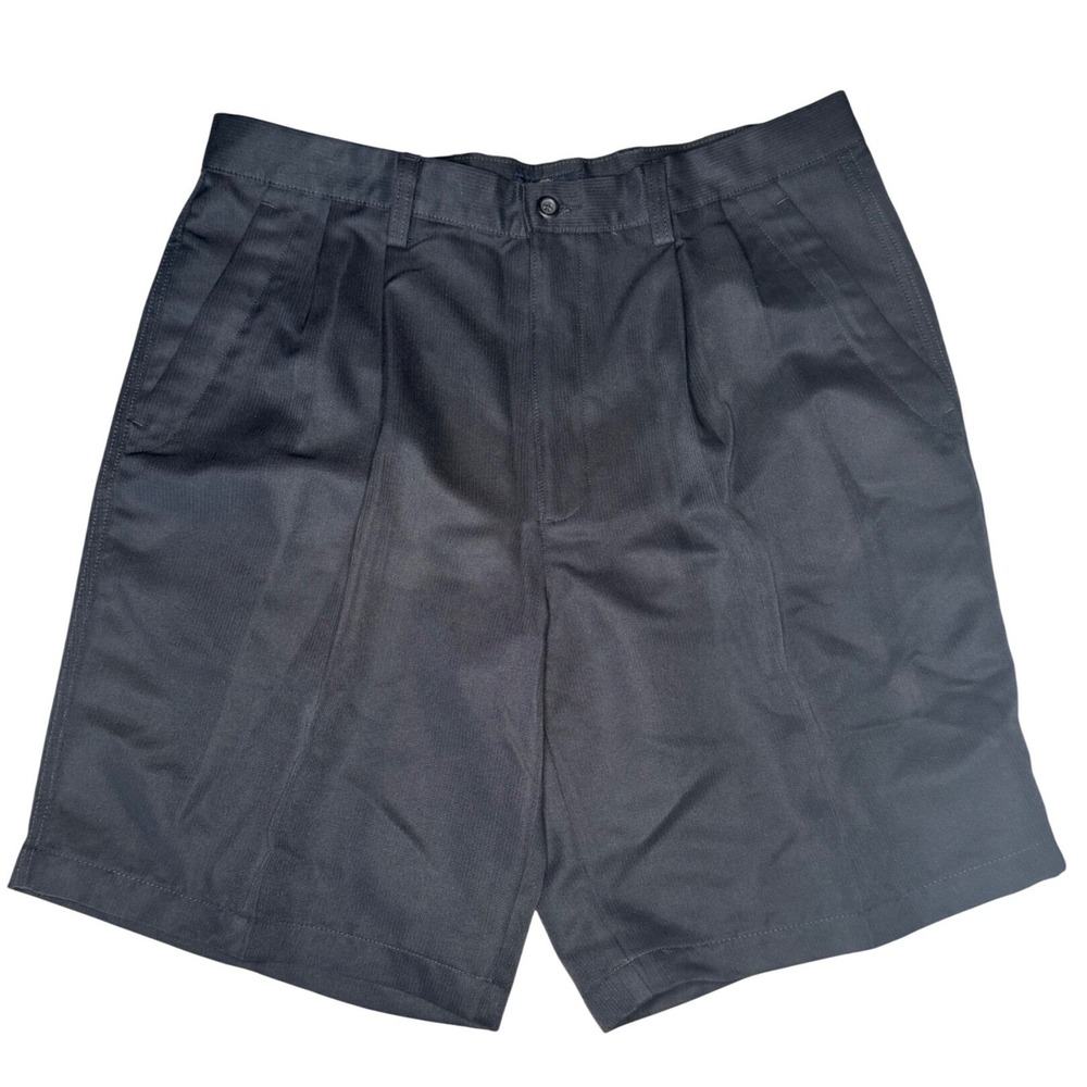 Dockers Golf Mens Black Double Pleated Relaxed Fit Shorts W34